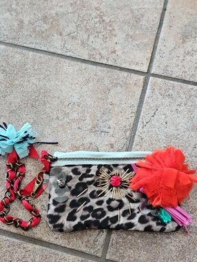 Lanvin H&M Leopard Print Jewel Clutch /Wridtler